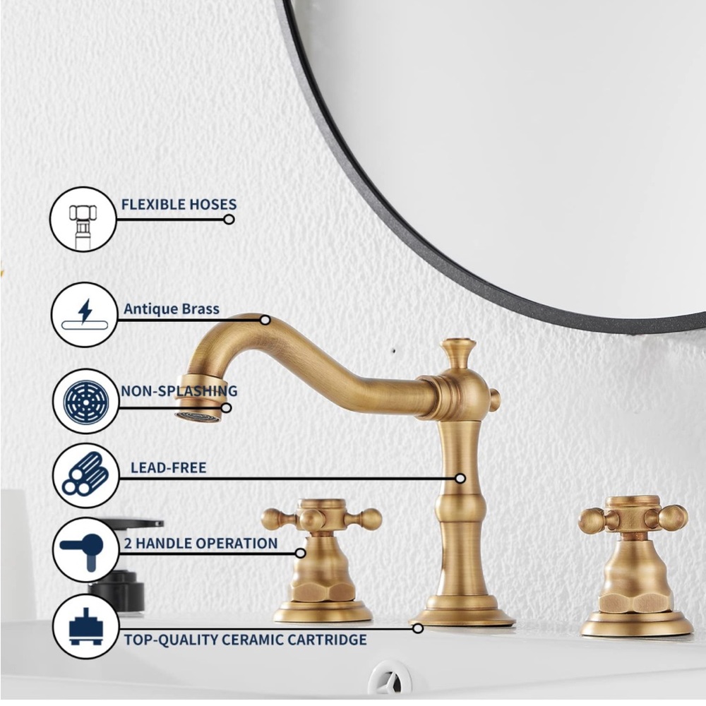 NWT bathroom faucet in antique brass - Picture 5 of 7